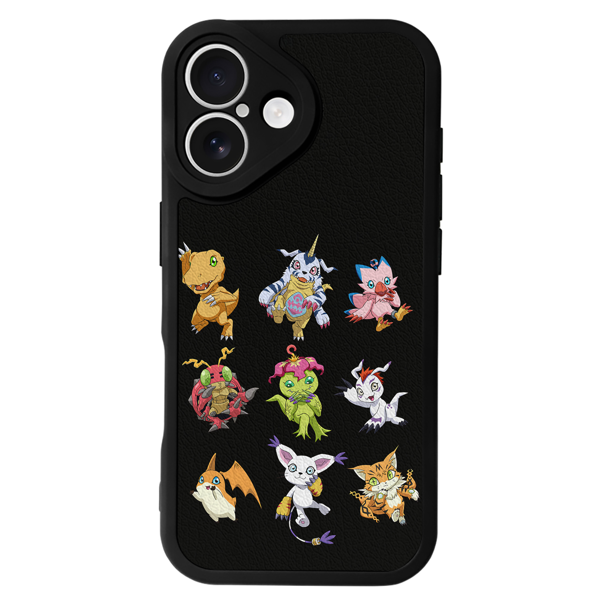 （画像用） Digimon デジタルモンスター/デジモン 【iPhone 16シリーズ対応】シリコンスマホケース（レザー調） 材質：シリコン